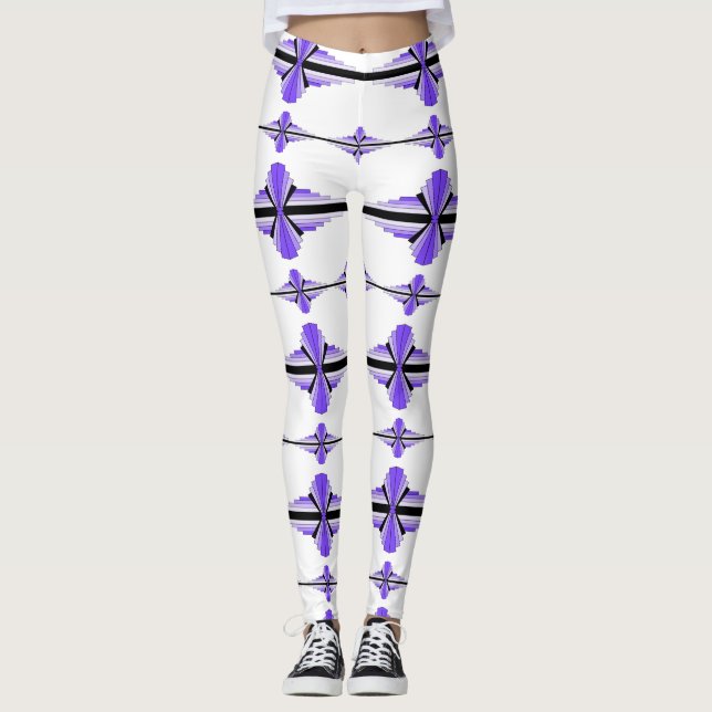 Deko-Elemente in pastellfarbenen lila Leggings (Vorderseite)