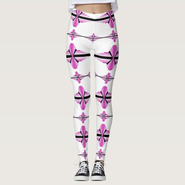 Deko-Elemente in pastellrosa Leggings (Vorderseite)