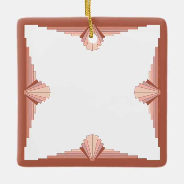Deko-Elemente in Rose Keramikornament (Vorderseite)