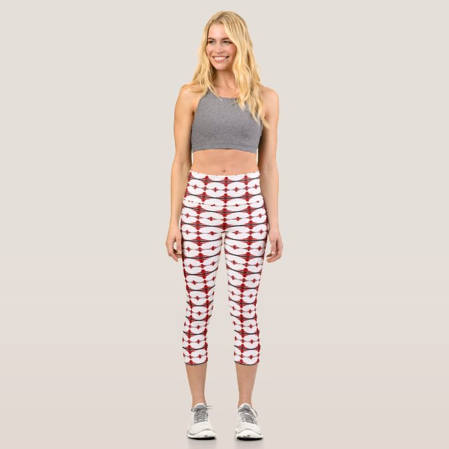 Deko-Elemente in Rot Capri Leggings (Vorderseite)