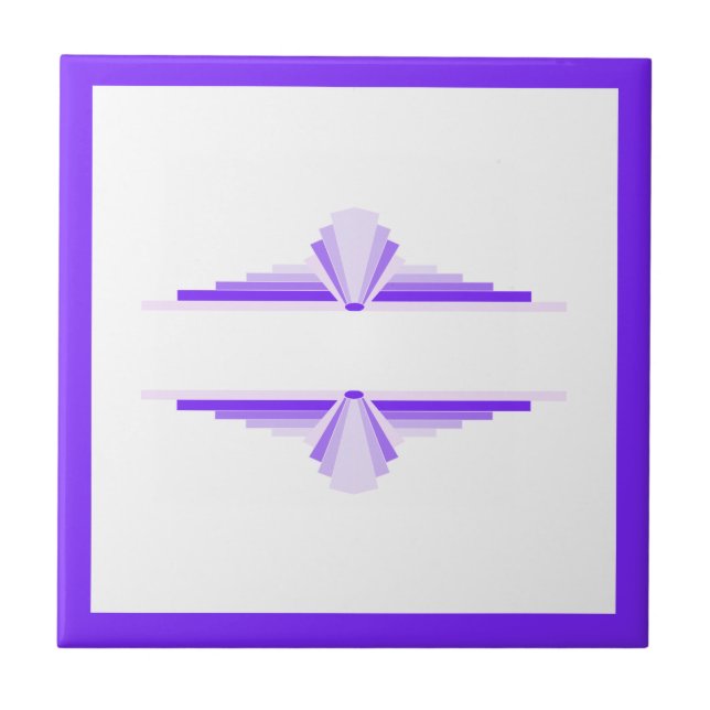 Deko-Elemente in tiefen und hellen Purpurfarben Fliese (Vorderseite)