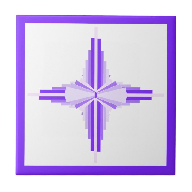 Deko-Elemente in tiefen und hellen Purpurfarben Fliese (Vorderseite)