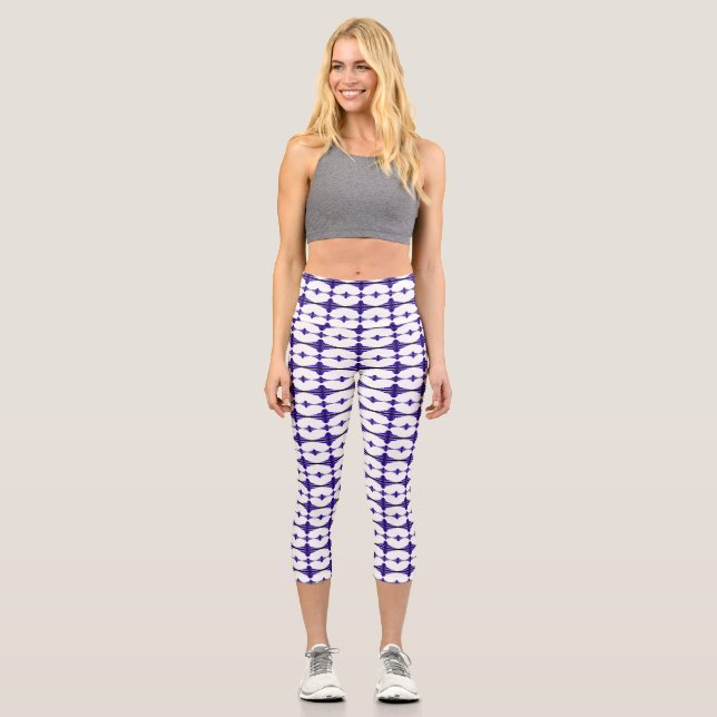 Deko-Elemente tief lila Capri Leggings (Vorderseite)