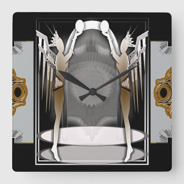 Deko Engel Quadratische Wanduhr (Vorderseite)