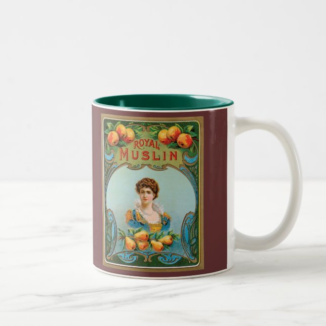 Deko Fabric Label Art Royal Muslin Kaffee Tasse (Rechts)