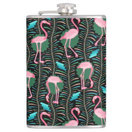 Deko-Farne der Flamingo-Vogel-20s kopieren Flachmann