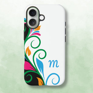 Deko Floral Monogram iPhone 16 Hülle