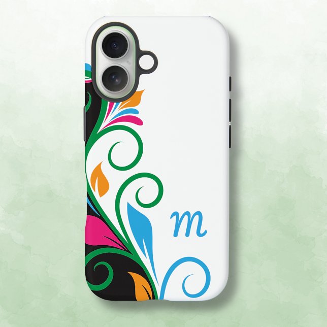 Deko Floral Monogram Case-Mate iPhone Hülle (Von Creator hochgeladen)