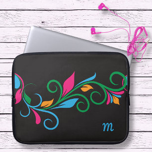 Deko Floral Monogram Laptopschutzhülle