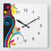 Deko Floral Square Wall Clock