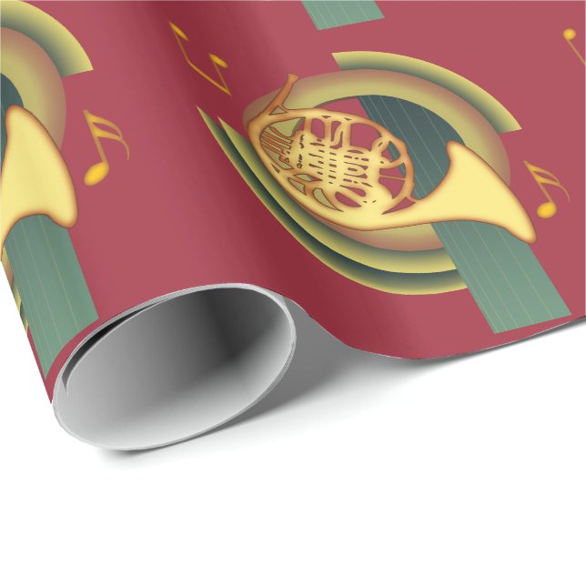 Deko-französisches Horn Geschenkpapier (Rolleneckpunkt)