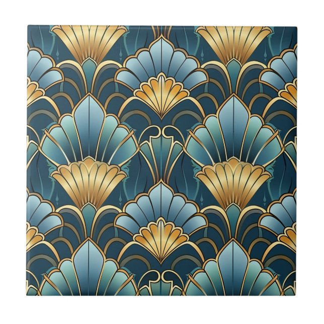Deko für aquamarine Goldkunst Fliese (Vorderseite)