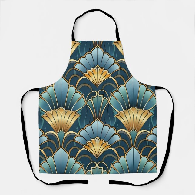 Deko für aquamarine Goldkunst Schürze (Vorderseite)