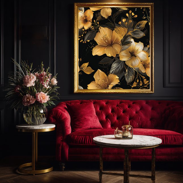 Deko Gold & Grau Blumenmuster (Von Creator hochgeladen)