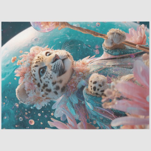 Deko Graceful Leopard Romantische Dekoration Seidenpapier (Vorderseite)