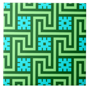 Deko-griechisches Schlüssel-, Türkis-und Jade-Grün Fliese