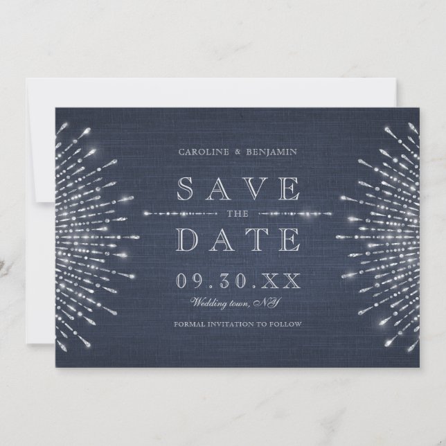 Deko-Hochzeit der Silbernacht Save the Date (Vorderseite)