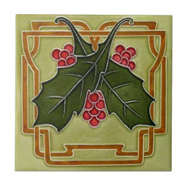 Deko Holly Berries Weihnachts-Repro Fliese