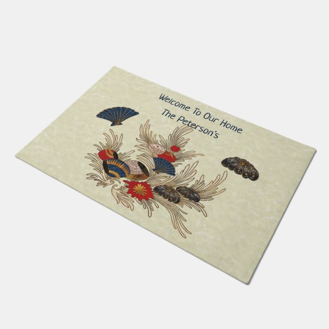 Deko im asiatischen Ozean Fußmatte (Schrägansicht)