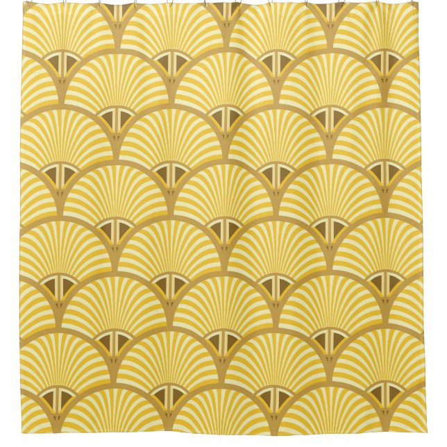 Deko Majesty: Gilded Peacock Feather Tapestry Duschvorhang (Vorderseite)