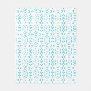 Deko mit Abstrakter Geometrie (blau und weiß) Fleecedecke