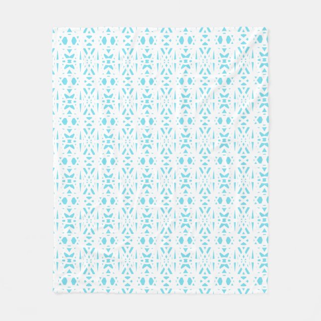 Deko mit Abstrakter Geometrie (blau und weiß) Fleecedecke (Vorderseite)