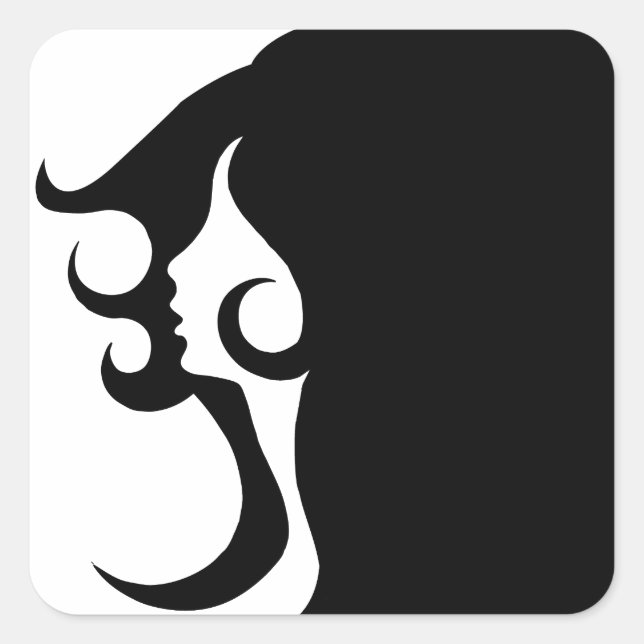 Deko Mod Woman Quadratischer Aufkleber (Vorderseite)