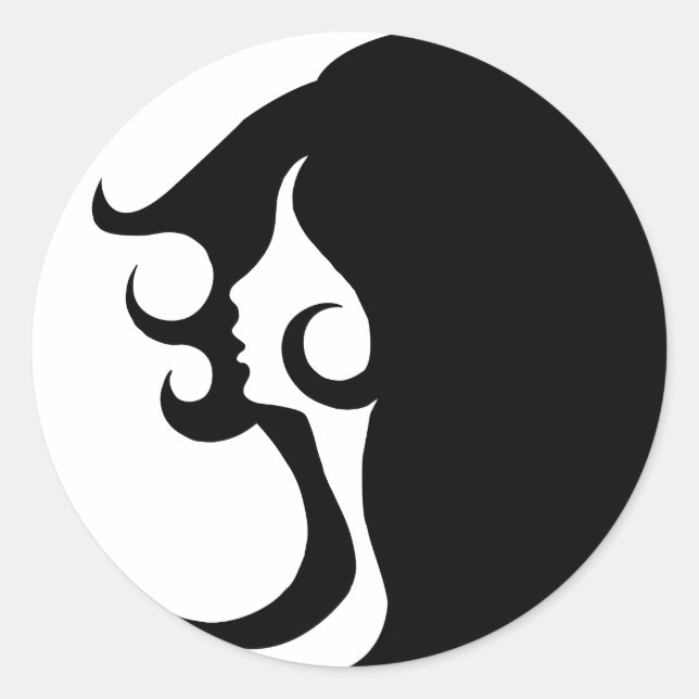 Deko Mod Woman Runder Aufkleber (Vorderseite)