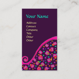 DEKO MONOGRAM, Pink Fuchsia Lila Visitenkarte