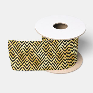 Deko-Muster aus Gold und Black Diamond Satinband