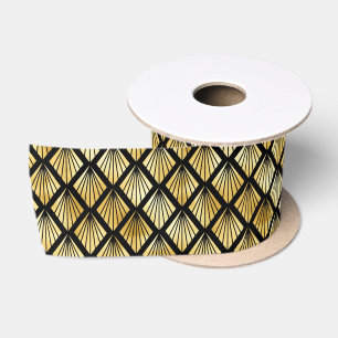 Deko-Muster aus Gold und Black Diamond Satinband