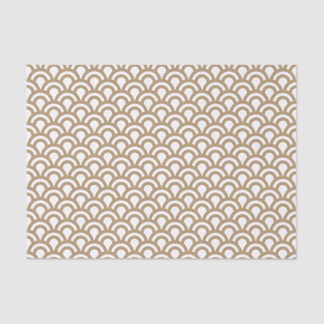 Deko-Muster aus Gold und Weiß Seidenpapier (Vorderseite)