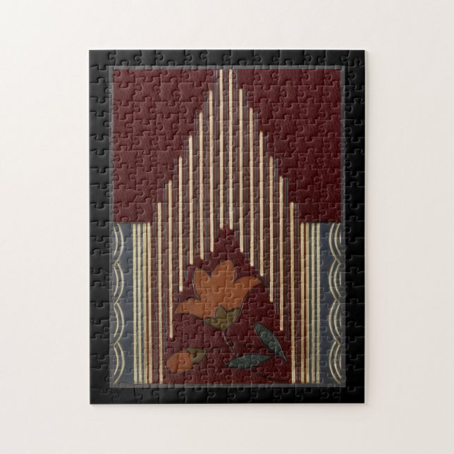 Deko Muster mit Blume und Spulen Puzzle (Vertikal)