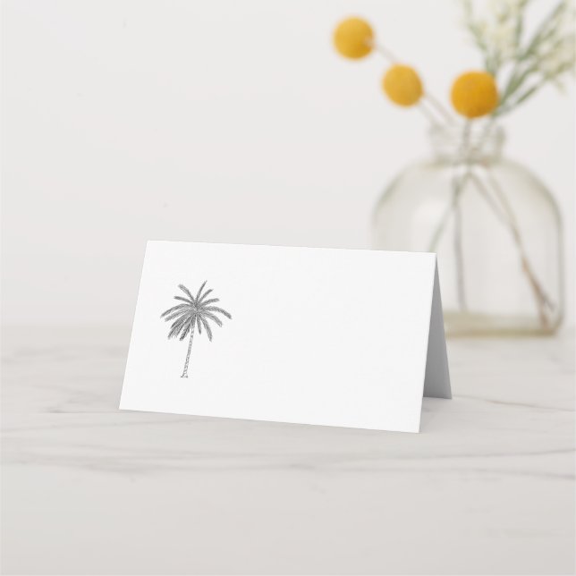 Deko Palm ・ Minimalistisch Boho Chic ・ Zielort Platzkarte (Vorderseite)