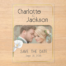 Deko-Rahmen Vintage-Hochzeitsfoto Save-the-Date