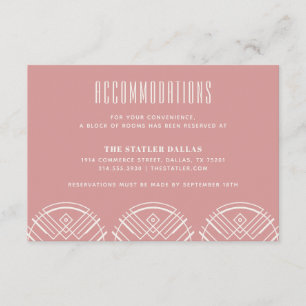 Deko Scallops Hochzeitsunterkunft Card - Rose Begleitkarte