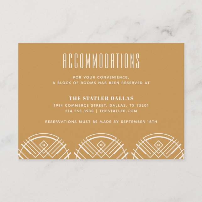 Deko Scallops Wedding Accommodation Card - Tan Begleitkarte (Vorderseite)