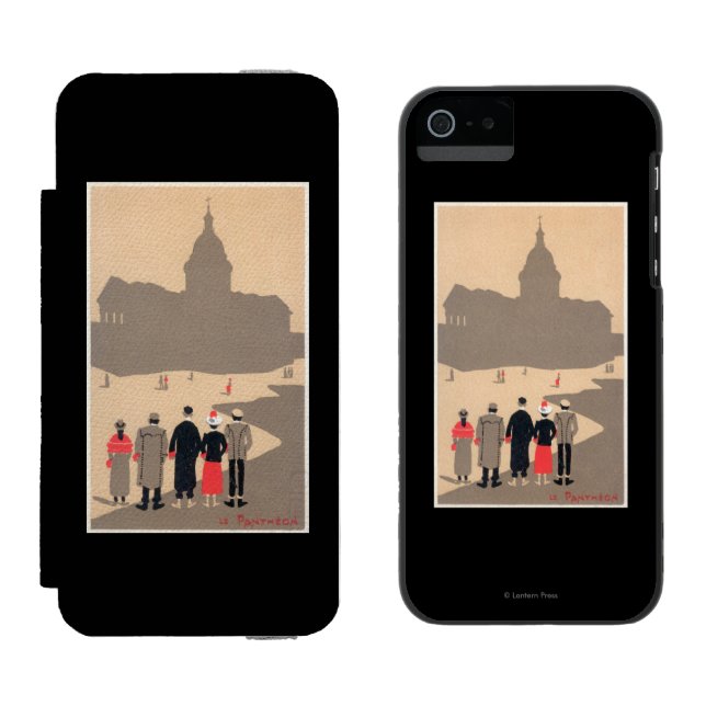 Deko SceneParis, Frankreich Le Pantheon Art Incipio iPhone Geldbeutel-Hülle (Seite an Seite)