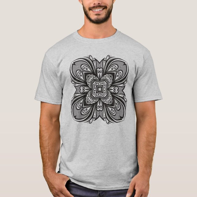 Deko-schwarzes Quadrat inspiriert T-Shirt (Vorderseite)