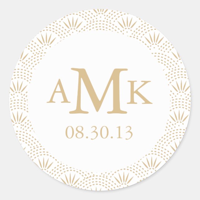 Deko Seigaiha Wedding Monogram Stickers (Vorderseite)