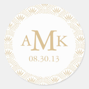 Deko Seigaiha Wedding Monogram Stickers