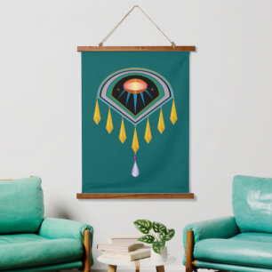 Deko Space Egg Holz Topped Tapestory Wandteppich Mit Holzrahmen