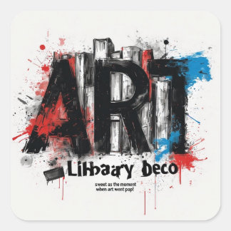 Deko-Sticker Pack zur Kunstbibliothek: Eine Geschi Quadratischer Aufkleber