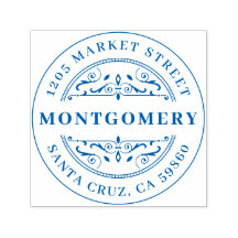 Deko Swirl Fett Familienname & Round Rücksendeadre