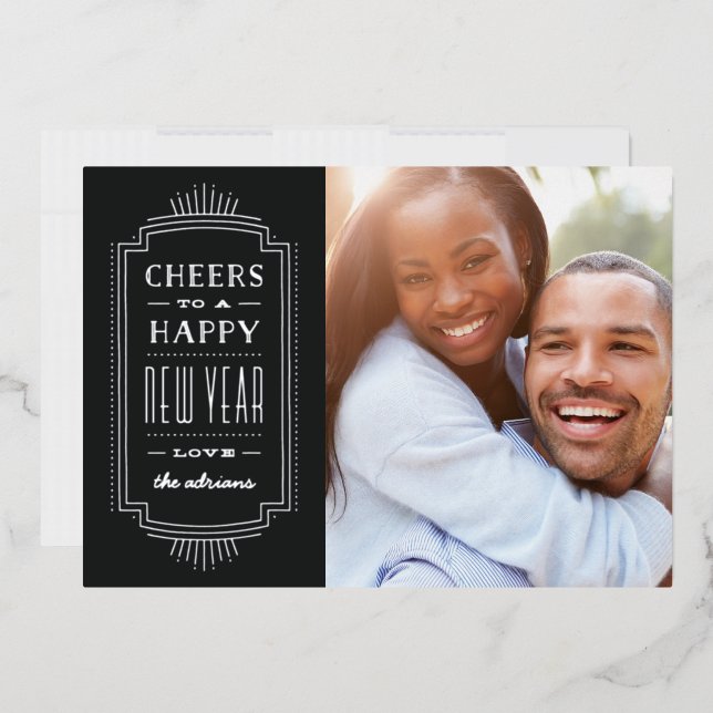 Deko-Weihnachtskarte aufdecken - Verspätung Folieneinladung (Briefumschlag)