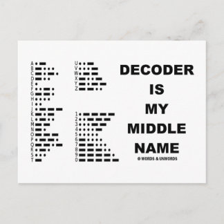 Dekoder ist mein Name in der Mitte (Morse-Code) Postkarte