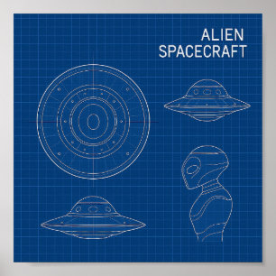 Dekodieren Sie die unbekannten - Alien-Raumschiff Poster