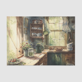 Dekofarbene Landesküche Seidenpapier