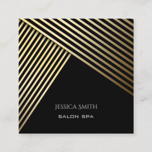 Dekogold-/-SCHWARZdiagonalstreifen der eleganten Quadratische Visitenkarte