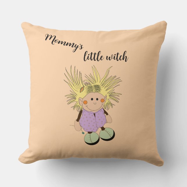 Dekokissen aus der Serie "little witch" (Vorderseite)